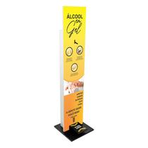 Totem Display Suporte Para Álcool Gel Dispenser Com Pedal Amarelo - ULTRA Móveis