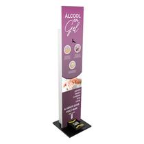 Totem Display Suporte Para Álcool Gel Dispenser Com Pedal Lilás - ULTRA Móveis