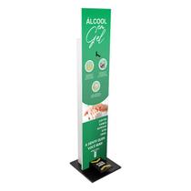 Totem Display Suporte Para Álcool Gel Dispenser Com Pedal Verde - ULTRA Móveis