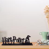 Totem Harry Potter De Mesa 6mm Frase Letras Palavras Geek Filmes e Séries Mdf Preto Hogwarts