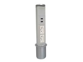 Totem Manual 2Tomadas 2Usb 20A CINZA - QT MOVEIS Totem Manual 2Tomadas 2Usb 20A CINZA - QT MOVEIS