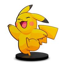 Totem Médio Boneco Pokémon Pikachu 14cm + Base