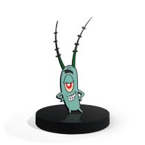 Totem Pequeno Boneco Bob Esponja Plankton 7cm + Base