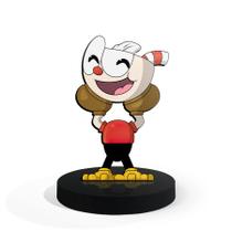 Totem Pequeno Boneco Cuphead 7cm + Base