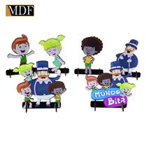 Totens de Mesa Mundinho Bito Kit com 6 Displays Aniversário Mdf Adesivado
