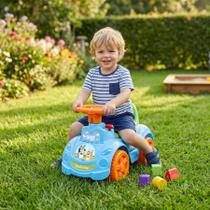 Totokinha Bluey Andador Motoca Triciclo Infantil Bebê Velotrol Formas Geométricas Didático Azul