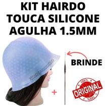 Touca Alinhada Romana Para Mechas Em Silicone + Agulha 1,5mm