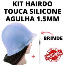 Touca Alinhada Romana Para Mechas Em Silicone + Agulha 1,5mm - Hairdo