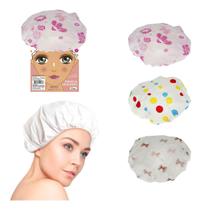 Touca Banho Estampada 27cm Plástico Impermeavel Cabelo
