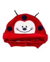 Touca Bebê Plush Joaninha - Vermelho