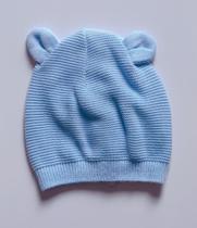 Touca bebê tricô gorro com orelhinhas de urso linha acrílica