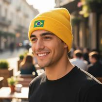 Touca Brasil Copa Seleção Torcedor Adultos Unissex Bandeira Touca Brasil Copa Seleção Torcedor Adultos Unissex Bandeira