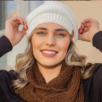 Touca Caída Tricô Gorro Boina Beanie Lã Masculina Feminina Macio Quentinho