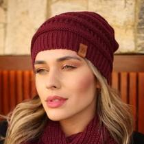Touca Caída Tricô Gorro Boina Beanie Lã Masculina Feminina Macio Quentinho