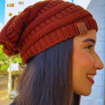 Touca Caída Tricô Gorro Boina Beanie Lã Masculina Feminina Macio Quentinho