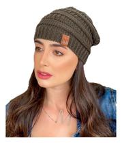 Touca Caída Tricô Gorro Boina Beanie Lã Masculina Feminina Macio Quentinho