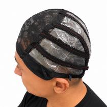Touca Capilar preta P/ Confecção De Peruca E Lace Com Barra Touca Capilar preta P/ Confecção De Peruca E Lace Com Barra