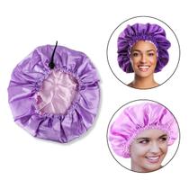 Touca Cetim Dupla Face Ajustável Anti Frizz Proteção Cabelos Touca Cetim Dupla Face Ajustável Anti Frizz Proteção Cabelos