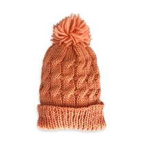 Touca com Pompom Feminina Inverno Quentinha Toque Macio Cor Salmão Tamanho Único
