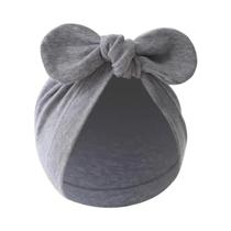 Touca De Algodão Com Orelhas De Coelho Para Bebês, Gorro Infantil De Cor Sólida Para Meninas E