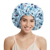 Touca de banho FLORVAE Luxury reutilizável impermeável para mulheres