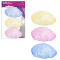 Touca de Banho Lisa Kit com 3 Peças Reutilizável Touca de Banho Lisa Kit com 3 Peças Reutilizável