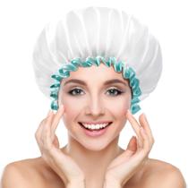 Touca de banho mikimini branca para mulheres e meninas, pacote com 2 Touca de banho mikimini branca para mulheres e meninas, pacote com 2