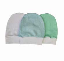 Touca de Bebê kit com 3 gorros canelados