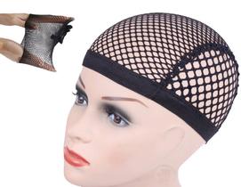 Touca De Cabelo De Renda Preta Pacote 1un Wig Cap Furadinha