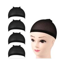 Touca De Cabelo Em Nylon Ventilada E Elástica Preta E Marrom, 2 Peças Para Fazer Perucas Touca De Cabelo Em Nylon Ventilada E Elástica Preta E Marrom, 2 Peças Para Fazer Perucas