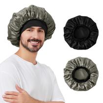 Touca de Cabelo Supaze Cetim de Seda 35 cm com Faixa Elástica - 2 unidades