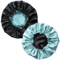 Touca De Cetim Adulto Azul/Preto - Encaracolados