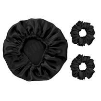 Touca De Cetim Anti Frizz + 2 Xuxinhas Pretas Touca De Cetim Anti Frizz + 2 Xuxinhas Pretas