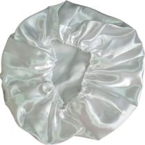 Touca de Cetim Camada Simples Antifrizz Branco Touca de Cetim Camada Simples Antifrizz Branco
