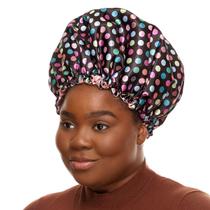Touca de Cetim com Bolinhas Coloridas - De Benguela