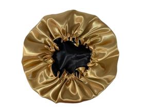 Touca De Cetim Dourada Com Regulador Anti Frizz Dormir Hidratação