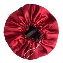 Touca de Cetim Dupla face Ajustável Antifrizz TAMANHO GG - COR PINK