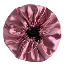 Touca de Cetim Dupla face Ajustável Antifrizz TAMANHO XG - COR ROSÊ