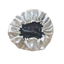 Touca De Cetim Dupla Face Preta e Champanhe Ajustável Aromá