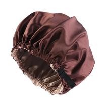 Touca De Cetim Grande Para Mulheres, Boné De Dormir Sedoso Com Botão Ajustável, Chapéu Para Cuidados
