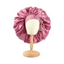 Touca De Cetim Grande Para Mulheres, Boné De Dormir Sedoso Com Faixa Elástica Para Cabelos Cacheados