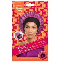 Touca De Cetim Proart Wonder Curly Grande Roxa e Preta Tc02b Touca De Cetim Proart Wonder Curly Grande Roxa e Preta Tc02b