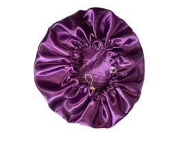 Touca de cetim uma face estampada anti frizz com regulador