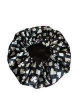 Touca de cetim uma face estampada canção anti frizz sem regulador