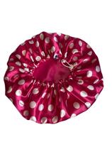 Touca de cetim uma face estampada - poá- premium anti frizz com regulador