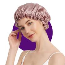 Touca de cetin estampada antifrizz auto cuidado amigold