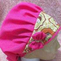 Touca De Confeiteiro Algodão Tam G Rosa Choque CupCakes Touca De Confeiteiro Algodão Tam G Rosa Choque CupCakes