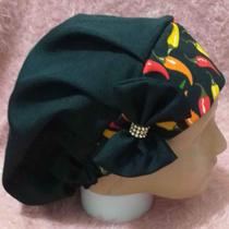 Touca De Confeiteiro Algodão Tam M Preta Com Pimentinhas