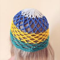 Touca de Crochê Brasil para Cabelo Touca de Crochê Brasil para Cabelo