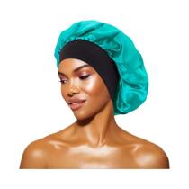 Touca De Dormir Feminina De Cetim Com Aba Larga E Elástico Para Proteção Capilar Touca De Banho Touca De Dormir Feminina De Cetim Com Aba Larga E Elástico Para Proteção Capilar Touca De Banho